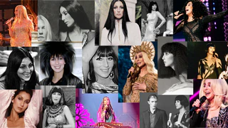 Cher — © Bilder: Fotos: Raph_PH (CC BY-SA 4.0 & CC BY 2.0); GerbenBosma (CC BY-SA 4.0); Emettmcginty (CC BY-SA 3.0); cdorobek (CC BY 2.0); Harry Langdon (CC0); NBC, CBS, ABC, Kapp/MCA, Reagan White House, Unknown (alle Public Domain via Wikimedia Commons).