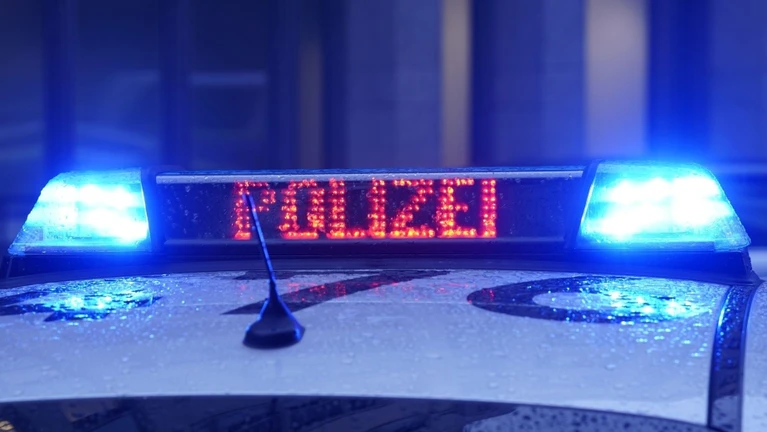 Der Schriftzug "Polizei" ist neben dem Blaulicht auf dem Dach eines Polizeiautos zu lesen. — © Marcus Brandt/dpa
