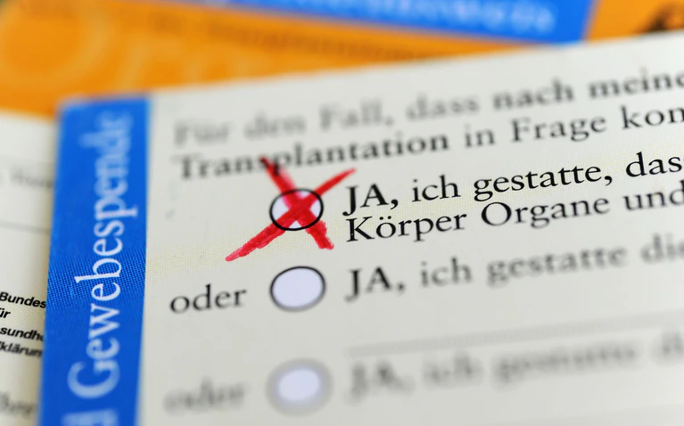 Klarheit schaffen pro oder contra Organspende - mit dem Ausweis. (Archivbild) — © Marie Reichenbach/dpa