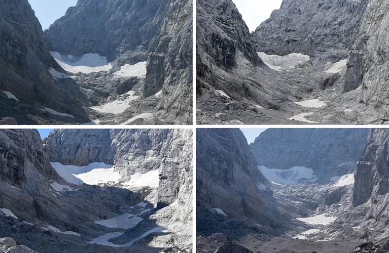 Auch der Blaueisgletscher hat den Prognosen nach nur noch wenige Jahre. (Archivbild) — © Angelika Warmuth/Matthias Balk/dpa