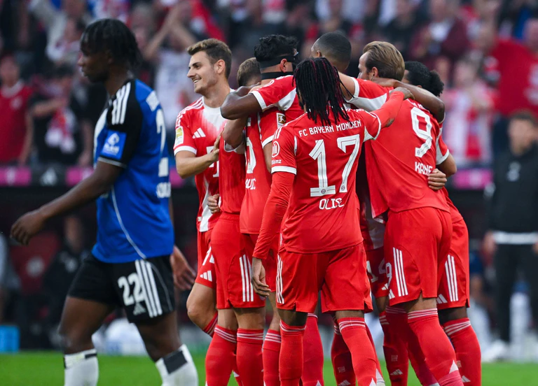 Der FC Bayern hatte gegen den Hamburger SV viel Grund zum Jubel. — © Sven Hoppe/dpa