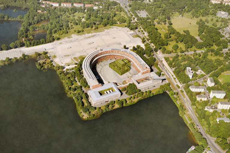 Kultur soll einen Kontrapunkt zum monströsen NS-Bauerbe bilden und eine aktive Auseinandersetzung ermöglichen. (Handout) — © Reisch, LRO/Stadt Nürnberg/dpa