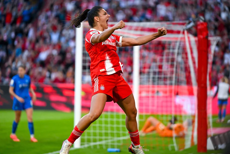 Jovana Damnjanovic hatte auch als Vorlagengeberin etwas zu bejubeln. — © Sven Hoppe/dpa