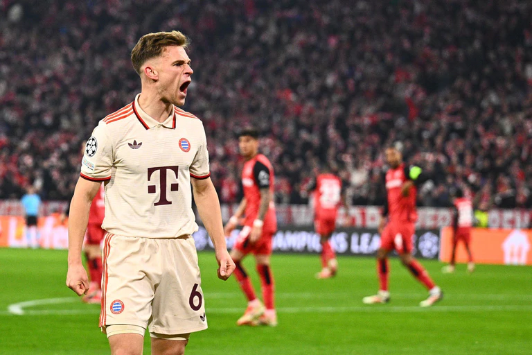 Joshua Kimmich war beim Bayern-Sieg gegen Leverkusen ein Anführer auf dem Platz. — © Tom Weller/dpa