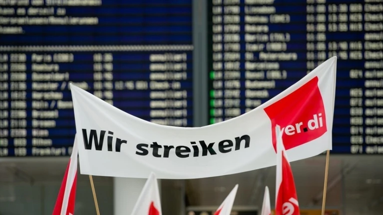 Streik, Flughafen — © Warnstreik am Münchener Flughafen. Foto: Sven Hoppe/Archiv