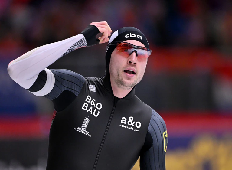 Hat den Titel über 500 Meter gewonnen: Hendrik Dombek. — © Peter Kneffel/dpa
