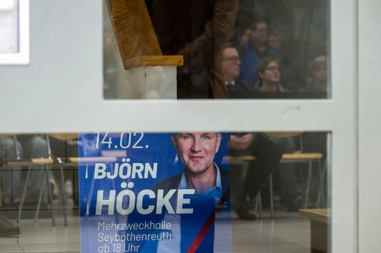 Am Samstag fand eine Wahlkampfveranstaltung in Seybothenreuth mit Höcke statt. — © Pia Bayer/dpa