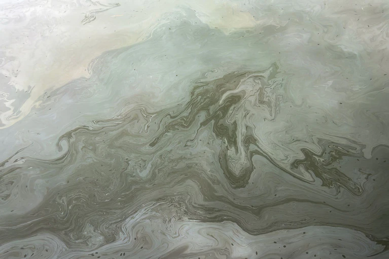 In der Schleuse befindet sich so viel Öl, dass eine Spezialfirma dieses abpumpen muss. — © Daniel Löb/dpa