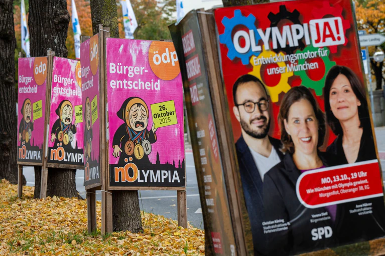 In München warben Befürworter und Gegner intensiv um eine Olympia-Bewerbung. (Archivfoto) — © Peter Kneffel/dpa