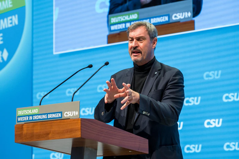 CSU-Chef Söder lehnt Leihstimmen für FDP und Freie Wähler ab. — © Daniel Vogl/dpa