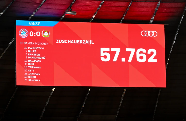 Die Zuschauerbilanz in München wurde zur Zahl des Abends. — © Sven Hoppe/dpa
