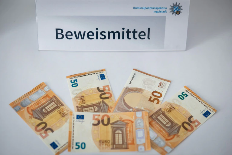 Die beiden Verdächtigen sollen nach bisherigem Ermittlungsstand mehr als 300.000 Euro Falschgeld hergestellt und in den Umlauf gebracht haben. — © Daniel Karmann/dpa