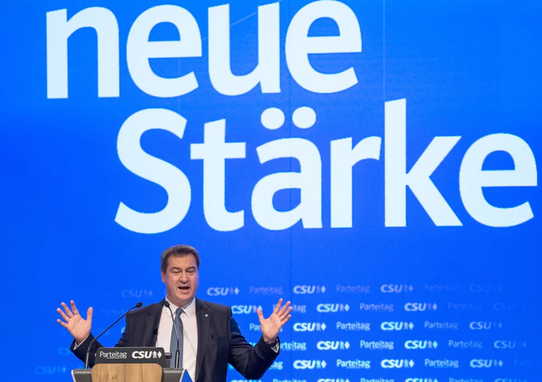 Im Januar 2019 wurde Markus Söder erstmals zum CSU-Chef gewählt. (Archivbild) — © Peter Kneffel/dpa
